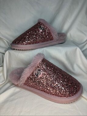 Michael Kors Blush Pink Faux Fur Janis Slip on Mule Slippers Slides